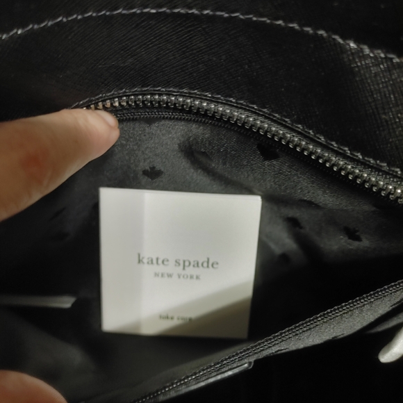 Rare!! NWOT!!Kate Spade Black, Blue and White Cameron Soiree Dotted Satchel - Picture 6 of 6